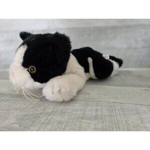 FAO Schwarz Plush Black & White Tuxedo Cat Stuffed Animal Toy